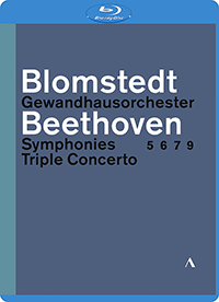 BEETHOVEN, L. van: Symphonies Nos. 5, 6, 7, 9 / Triple Concerto (Leipzig Gewandhaus Orchestra, Blomstedt) (3-Blu-ray Disc Box Set, Full-HD)