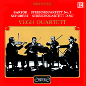 BARTÓK, B.: String Quartet No. 3 / SCHUBERT, F.: String Quartet No. 15, D. 887 (Végh Quartet)