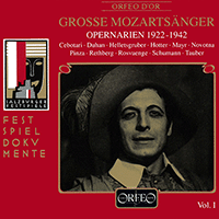 MOZART, W.A.: Opera Arias (Grosse Mozartsänger, Vol. 1) (Cebotari, Duhan, Helletsgruber, Hotter, Mayr, Novotná, Pinza, Rethberg) (1922-1942)