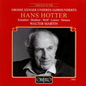 Vocal Recital (Bass-baritone): Hotter, Hans - SCHUBERT, F. / BRAHMS, J. / WOLF, H. / LOEWE, C. / STRAUSS, R.