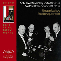 SCHUBERT, F.: String Quartet No. 15 / BARTÓK, B.: String Quartet No. 5 (Hungarian Quartet) (1961)