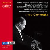 Piano Recital: Cherkassky, Shura - BRAHMS, J. / CHOPIN, F. / LISZT, F. / MENDELSSOHN, Felix