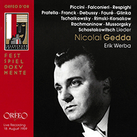 Vocal Recital (Tenor): Gedda, Nicolai - RESPIGHI, O. / FAURÉ, G. / GLINKA, M.I. / SCHUBERT, F. / PICCINI, N. / SHOSTAKOVICH, D. (1959)