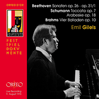 Piano Recital: Gilels, Emil - BEETHOVEN, L. van / SCHUMANN, R. / BRAHMS, J. (1976)