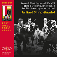 MOZART, W.A. / BARTÓK, B. / DVORÁK, A.: String Quartets (Juilliard String Quartet)