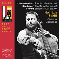 Cello and Piano Recital: Schiff, Heinrich / Zacharias, Christian - BEETHOVEN, L. van / BRAHMS, J. / SHOSTAKOVICH, D.