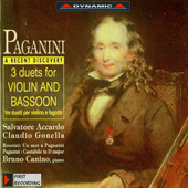 PAGANINI: Duets for Violin and Bassoon / Cantabile in D Major / ROSSINI: Un mot a Paganini