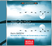 ROLLA, A.: Violin Concertos, BI 508, 523 / Violin Concerto in A Major (Ghidoni, Orchestra da Camera del Conservatorio di Mantova)