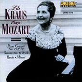 MOZART: Piano Concertos Nos. 19 and 20 / Piano Sonatas Nos. 11 and 12 (Kraus, Vienna Pro Musica Orchestra, Vienna Symphony, Jordá, Moralt)