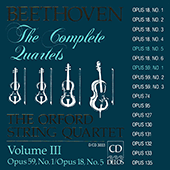 BEETHOVEN, L.: String Quartets (Complete), Vol. 3 - Nos. 5 and 7 (Orford String Quartet)