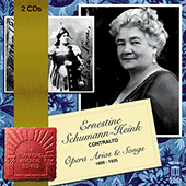 Opera Arias (Contralto): Schumann-Heink, Ernestine - MEHRKENS, A. / ARDITI, L. / SCHUBERT, F. / WAGNER, R. / MEYERBEER, G. (1900-1935)