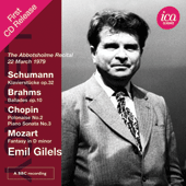 Piano Recital: Gilels, Emil - SCHUMANN, R. / BRAHMS, J. / CHOPIN, F. (The Abbotsholme Recital) (1979)