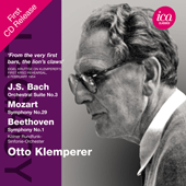 BACH, J.S.: Overture (Suite) No. 3 / MOZART, W.A.: Symphony No. 29 / BEETHOVEN, L. van: Symphony No. 1 (Cologne Radio Symphony, Klemperer) (1954-1955)