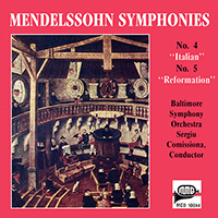 MENDELSSOHN, Felix: Symphonies Nos. 4, 