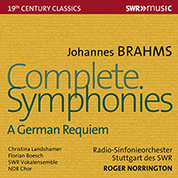 BRAHMS, J.: Symphonies (Complete) / Ein Deutsches Requiem (Landshamer, Boesch, Stuttgart Radio Symphony, Norrington)