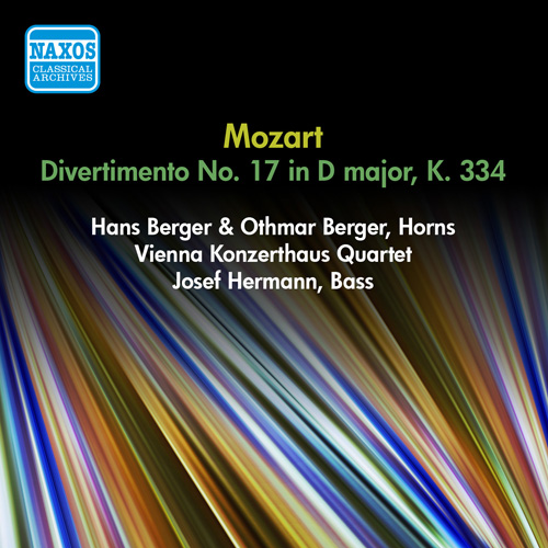 Dominante ayudar En Vivo Mozart, W.A.: Divertimento No. 17, K. 334 (Vienna .. - 9.80358 | Discover  more releases from Naxos Classical Archives