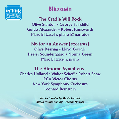 BLITZSTEIN, M.: Cradle Will Rock (The) - No for an Answer - The Airborne Symphony (Blitzstein) (1938-1947)