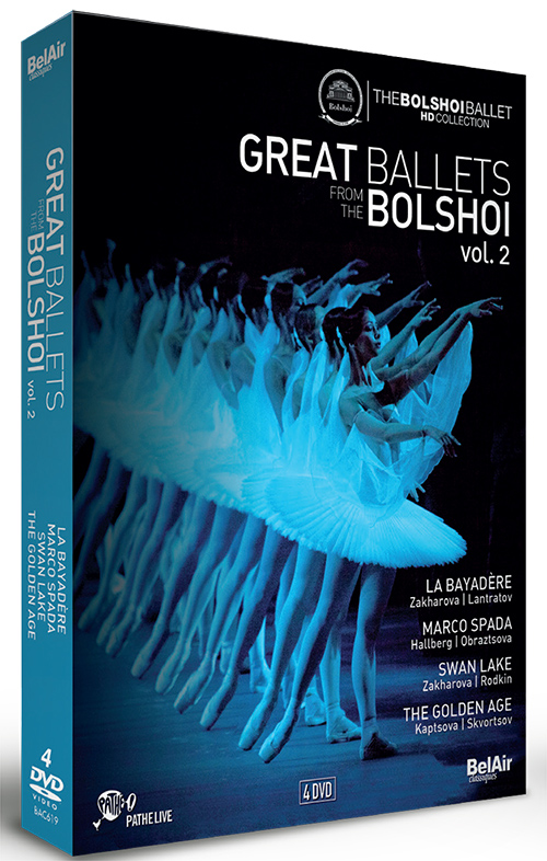 GREAT BALLETS FROM THE BOLSHOI, Vol. 2 - La Bayadère / Marco Spada / Swan Lake (Bolshoi Ballet, 2013-2016) (4-DVD Box Set) (NTSC)
