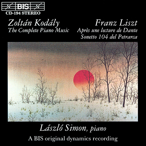 KODALY / LISZT: Piano Music