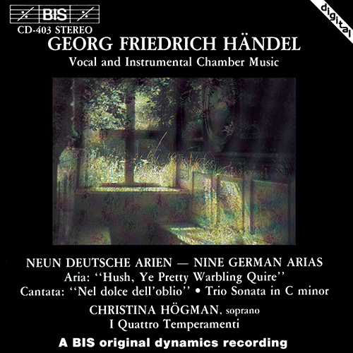 HANDEL: 9 German Arias, HWV 202-210 / Trio Sonata in C Minor, HWV 386a