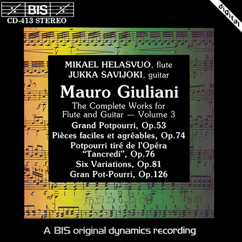 GIULIANI, M.: Works for Flute and Guitar (Complete), Vol. 3 (Helasvuo, Savijoki)