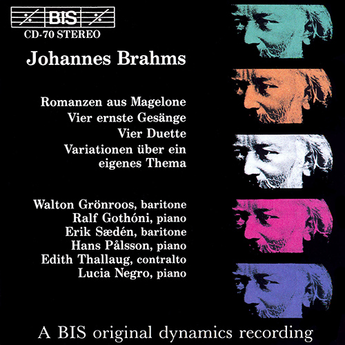 BRAHMS: Romanzen aus Magelone, Op. 33