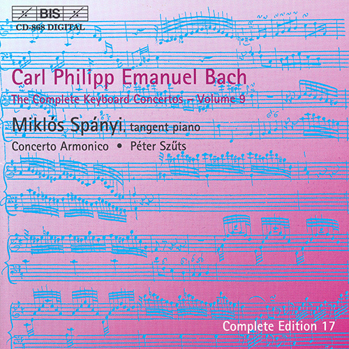 BACH, C.P.E.: Keyboard Concertos (Complete), Vol. 9 (Spányi, Concerto Armonico Budapest) - Keyboard Concertos, Wq. 5, 35
