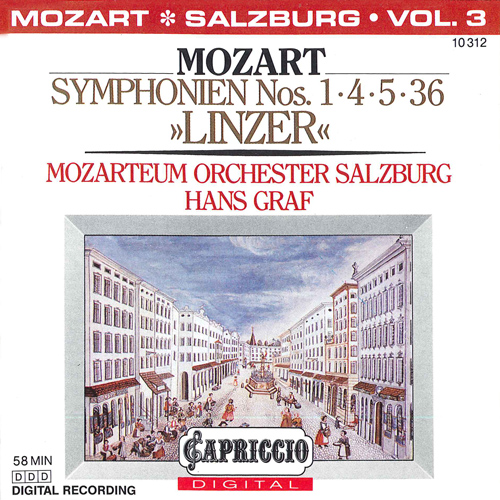 MOZART, W.A.: Symphonies, Vol.  3 (Salzburg Mozarteum Orchestra, Graf) - Nos. 1, 4, 5, 36, 