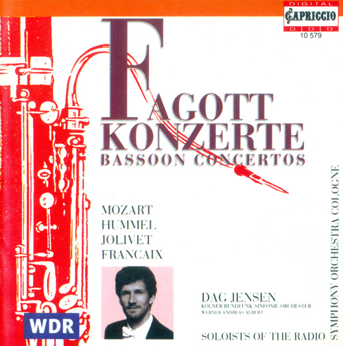 MOZART, W.A.: Bassoon Concerto, K. 191 / HUMMEL, J.N.: Bassoon Concerto, WoO 23 / JOLIVET, A.: Bassoon Concerto (Jensen)