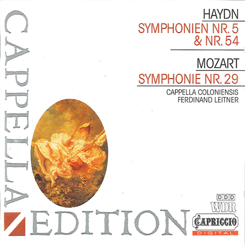 HAYDN, J.: Symphonies Nos. 5 and 54 / MOZART, W.A.: Symphony No. 29 (Cappella Colonieninsis, Leitner)