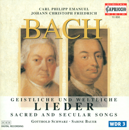 BACH, C.P.E.: Geistliche Gesänge / Gellerts Geistliche Oden und Lieder / BACH, J.C.F.: Musikalisches Vierlerley / Munters Geistlich Lieder (Schwarz)