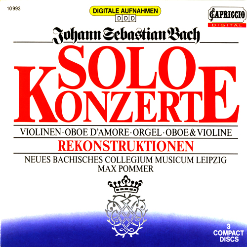 BACH, J.S.: Solo Concertos (Schornsheim, Suske, Glaetzner, Palm, Reinecke, Roth, Sandau, Stiefel, New Bach Collegium Musicum Leipzig, Pommer)