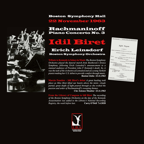 RACHMANINOV, S.: Piano Concerto No. 3 (Biret, Boston Symphony, Leinsdorf) (performance on 22 November 1963) (LP release)