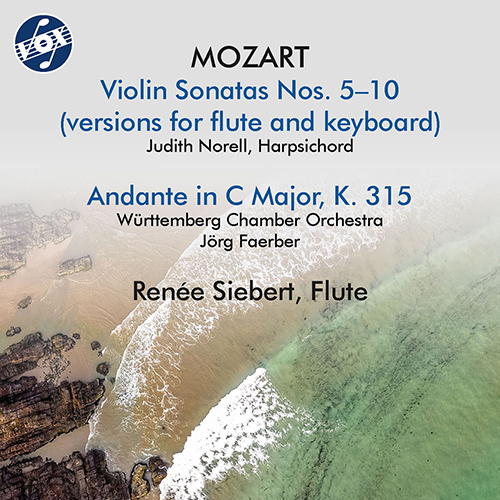 MOZART, W.A.: 6 Violin Sonatas Nos. 5-10 (version for flute and piano) / Andante in C Major (Siebert, Norell, Württemberg Chamber Orchestra, Faerber)