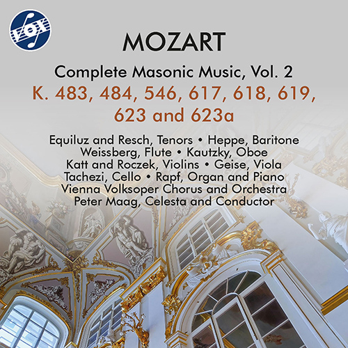 MOZART, W.A.: Masonic Music (Complete), Vol. 2 (Equiluz, Rapf, Vienna Volksoper Chorus and Orchestra, Maag)