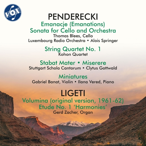 PENDERECKI, K.: Emanations / String Quartet No. 1 / LIGETI, G.: Volumina (Banat, Blees, Vered, Zacher, Kohon Quartet, Gottwald, Springer)